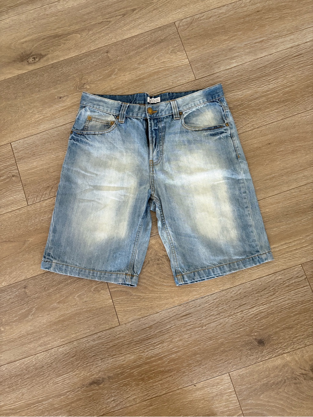 Men's Light Blue Washed Denim Shorts